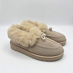 SHEIN Beige Fur-Lined Slippers